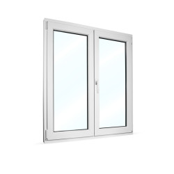 Plastové okno 110x130 cm (1100x1300 mm) dvoukřídlé se štulpem, bílé, PRAVÉ