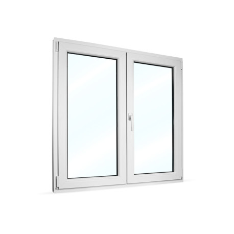 Plastové okno 120x120 cm (1200x1200 mm) dvoukřídlé se štulpem, bílé, PRAVÉ