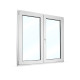 Plastové okno 130x130 cm (1300x1300 mm) dvoukřídlé se štulpem, bílé, PRAVÉ