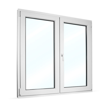 Plastové okno 150x150 cm (1500x1500 mm) dvoukřídlé se štulpem, bílé, PRAVÉ