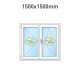 Plastové okno 150x150 cm (1500x1500 mm) dvoukřídlé se štulpem, bílé, PRAVÉ