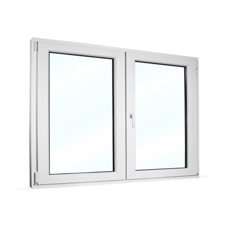 Plastové okno 160x120 cm (1600x1200 mm) dvoukřídlé se štulpem, bílé, PRAVÉ