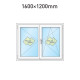 Plastové okno 160x120 cm (1600x1200 mm) dvoukřídlé se štulpem, bílé, PRAVÉ