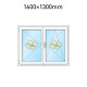 Plastové okno 160x130 cm (1600x1300 mm) dvoukřídlé se štulpem, bílé, PRAVÉ