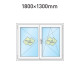 Plastové okno 180x130 cm (1800x1300 mm) dvoukřídlé se štulpem, bílé, PRAVÉ