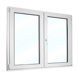 Plastové okno 180x150 cm (1800x1500 mm) dvoukřídlé se štulpem, bílé, PRAVÉ
