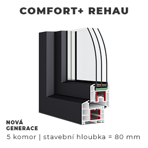 Plastové vedlejší vchodové dveře dvoukřídlé 1480x2080 mm pravé profil Comfort+ Rehau